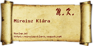 Mireisz Klára névjegykártya